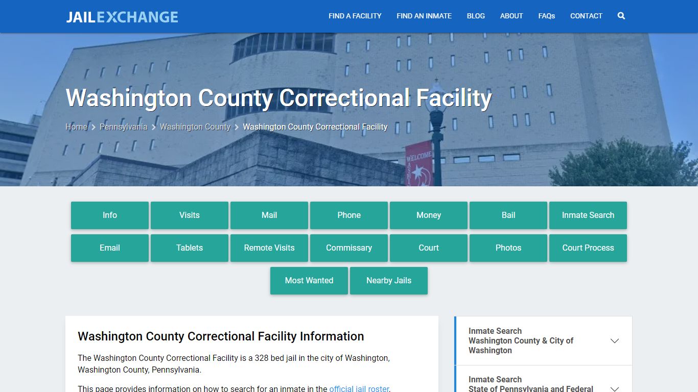 Washington County Correctional Facility, PA Inmate Search, Information